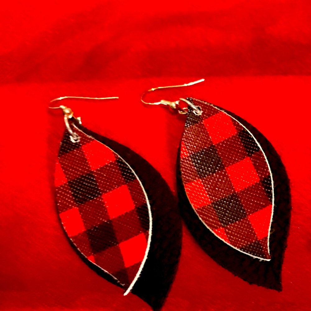 Handmade faux leather earrings